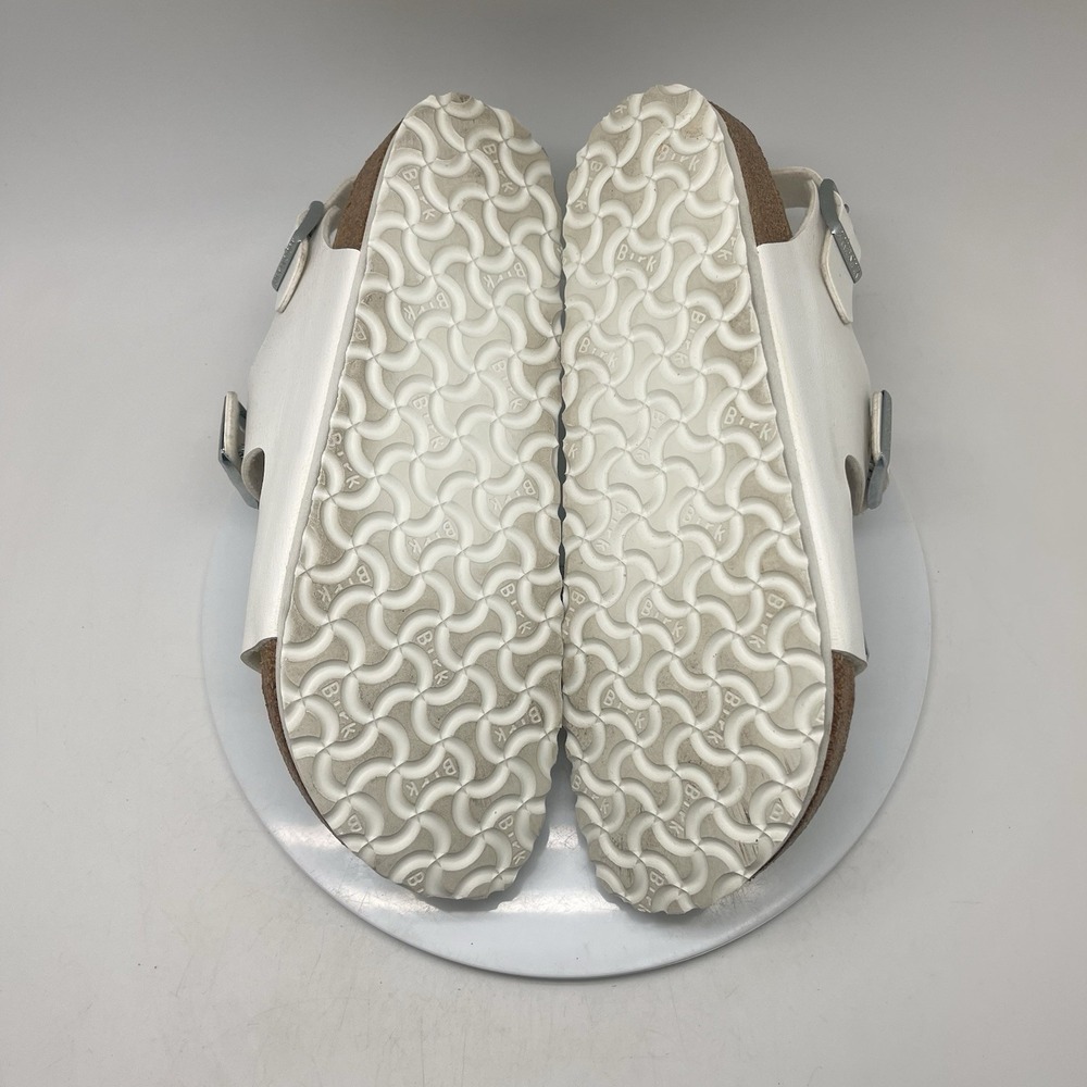 Birkenstock Milano Sandals Womens 12 Mens 10 EU 43 White Leather Comfort Shoes - Picture 10 of 11